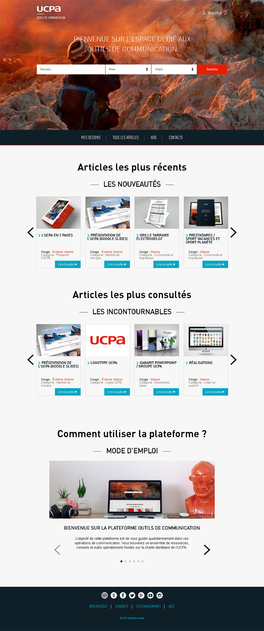 Identité de marque UCPA - Plateforme collaborative